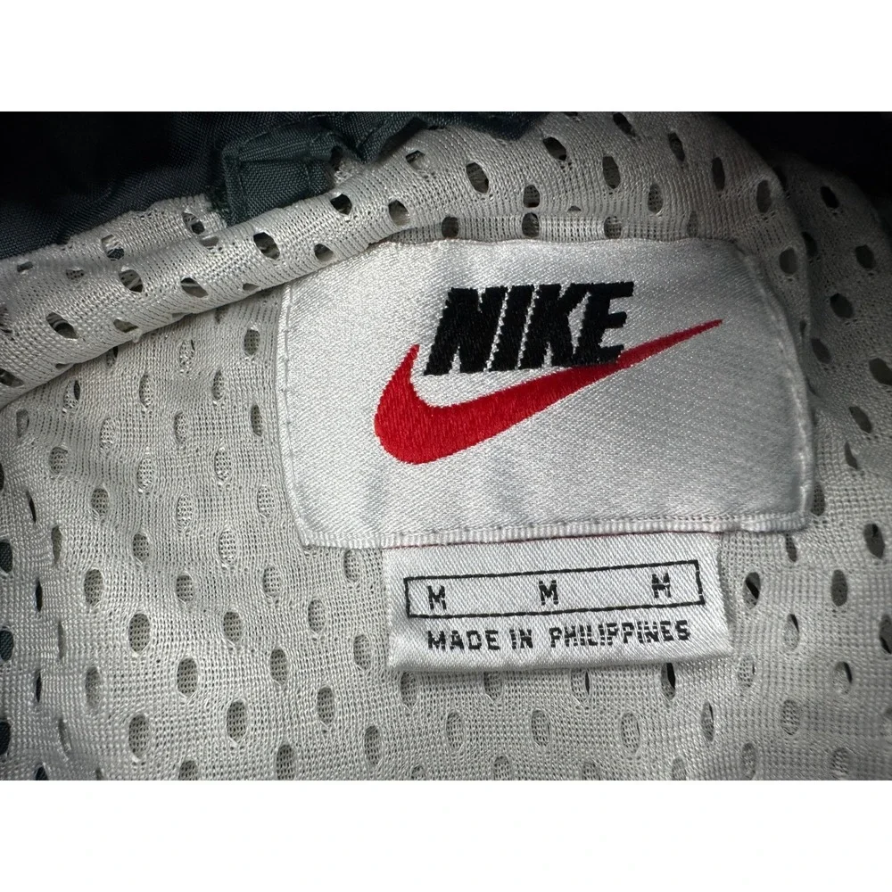 Nike Vintage Anorak Hooded Pullover Jacket‎ Green White Men's Medium Small Hole